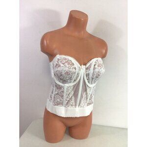 Goddess Lace Bustier Bra Corset White Womens 38C
